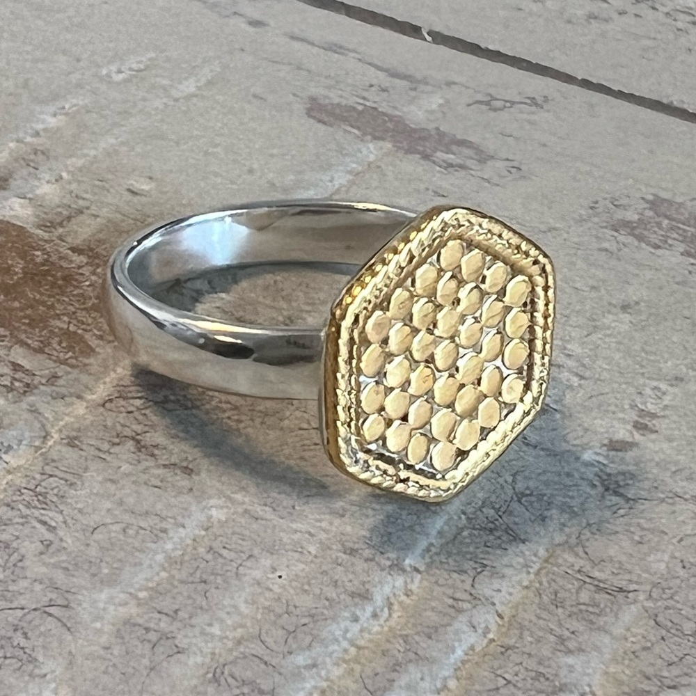 Anna Beck Sz 7 Classic Dotted Hexagon Ring